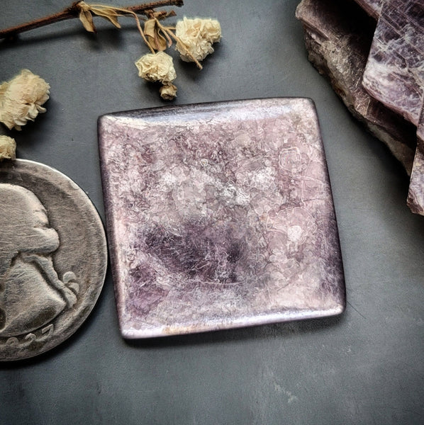 Lepidolite Mica Cushion Cut Cabochon