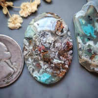 Sugar Water Flower Agate Oval Cabochon