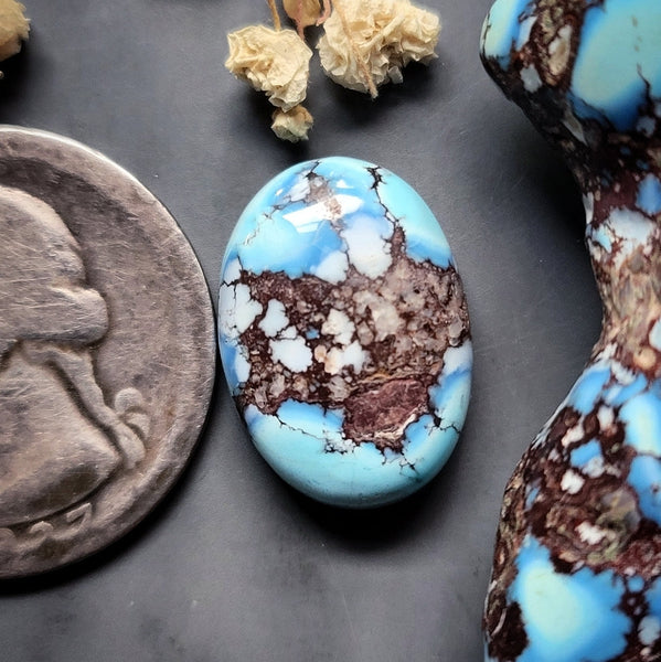 Natural Lavender Turquoise Oval Cabochon