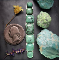 Natural Hubei Turquoise Calibrated Cuff Set Cabochon