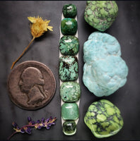 Natural Hubei Turquoise Calibrated Cuff Set Cabochon