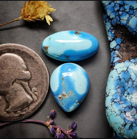 Golden Hills Turquoise Drop Oval Set Cabochon
