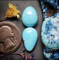Golden Hills Turquoise Drop Oval Set Cabochon