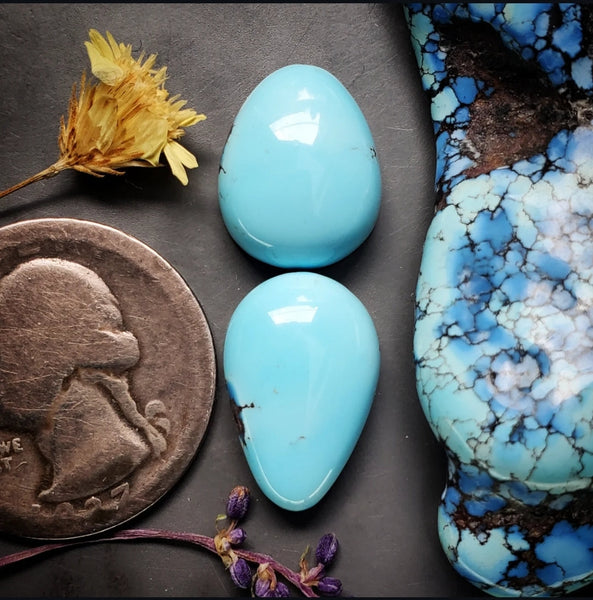 Golden Hills Turquoise Drop Oval Set Cabochon
