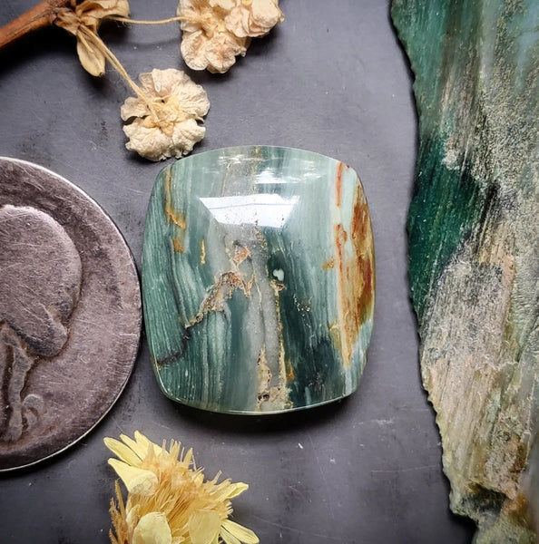 Gary Green Cushion Cut Cabochon