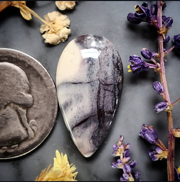 Sci-Fi Porcelain Jasper Drop Cabochon