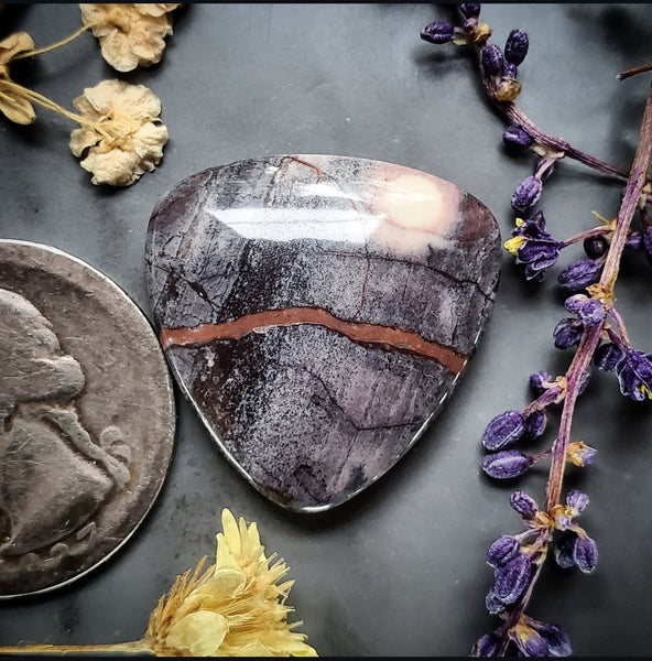 Sci-Fi Porcelain Jasper Trillion Cabochon