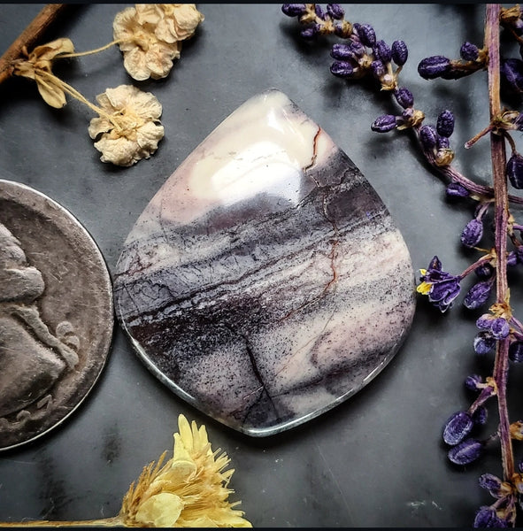 Sci-Fi Porcelain Jasper Drop Cabochon