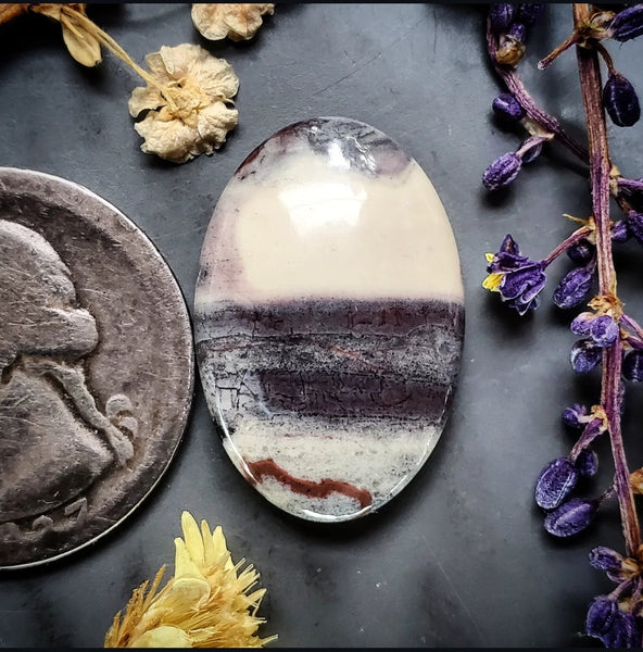 Sci-Fi Porcelain Jasper Oval Cabochon