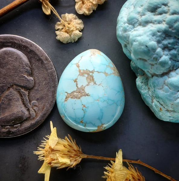 Natural #8 Turquoise Drop Cabochon