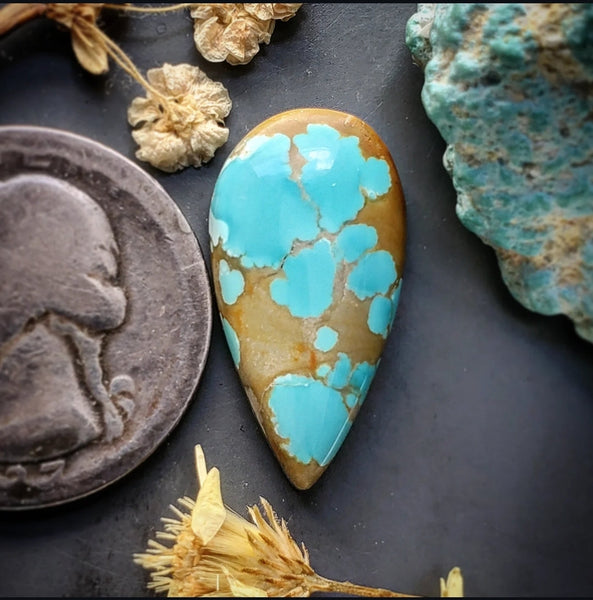 Natural #8 Turquoise Drop Cabochon