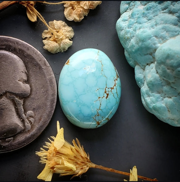 Natural #8 Turquoise Oval Cabochon