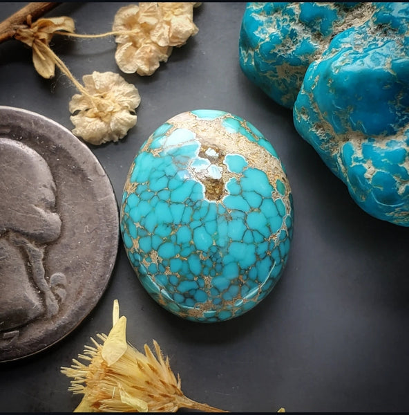 Natural #8 Turquoise Oval Cabochon