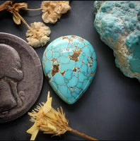 Natural #8 Turquoise Drop Cabochon