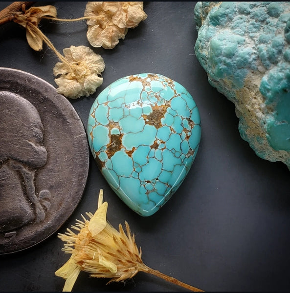 Natural #8 Turquoise Drop Cabochon