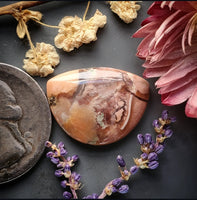 Brecciated Pink Tiffany Stone Half Moon Cabochon