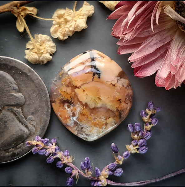 Brecciated Pink Tiffany Stone Marquise Cabochon