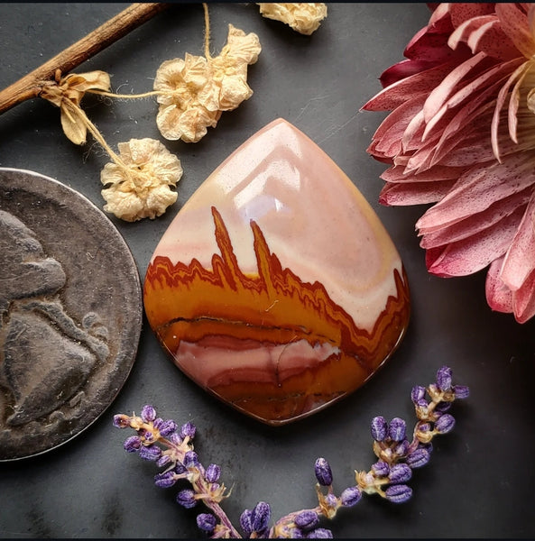 Red Falcon Jasper Drop Cabochon