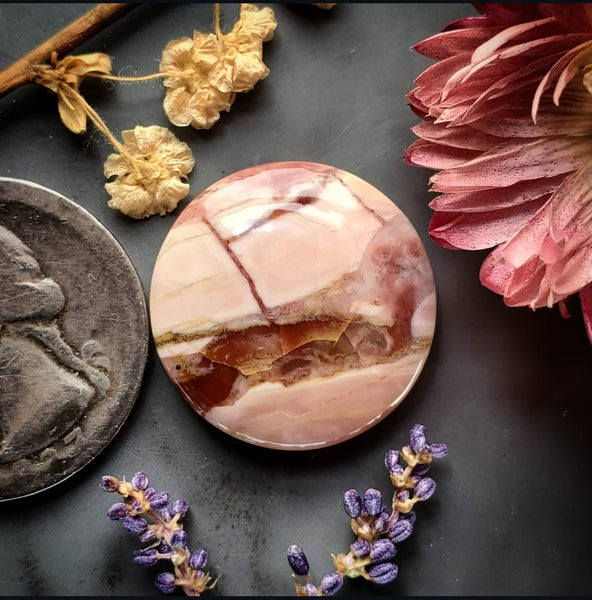 Australian Pink Opal Round Cabochon