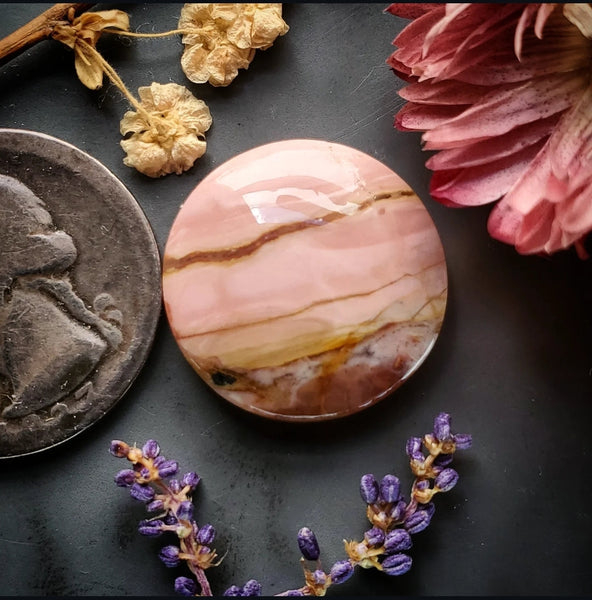 Australian Pink Opal Round Cabochon