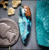 Bacan Chrysocolla Chalcedony Drop Cabochon