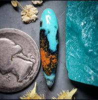 Bacan Chrysocolla Chalcedony Drop Cabochon