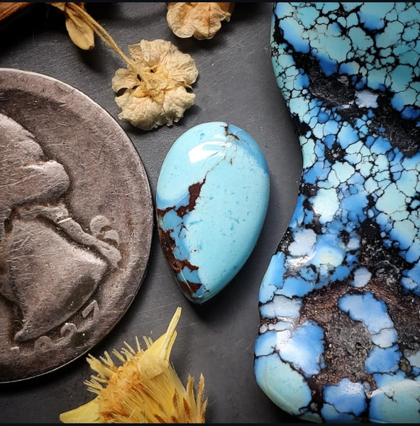 Golden Hills Turquoise Drop Cabochon