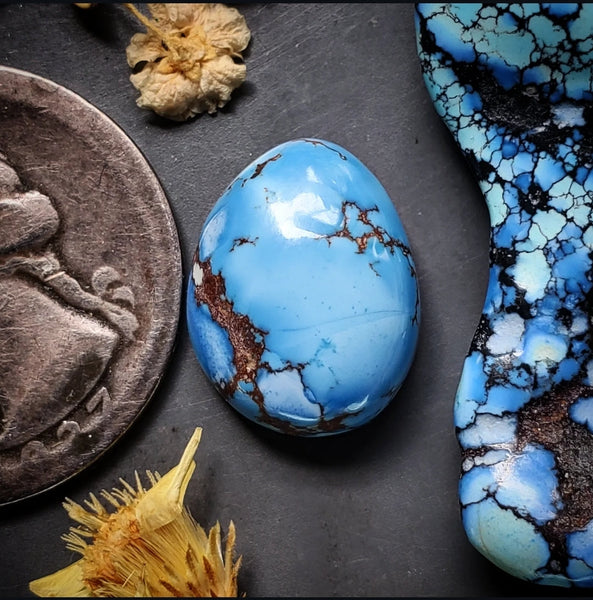 Golden Hills Turquoise Drop Cabochon