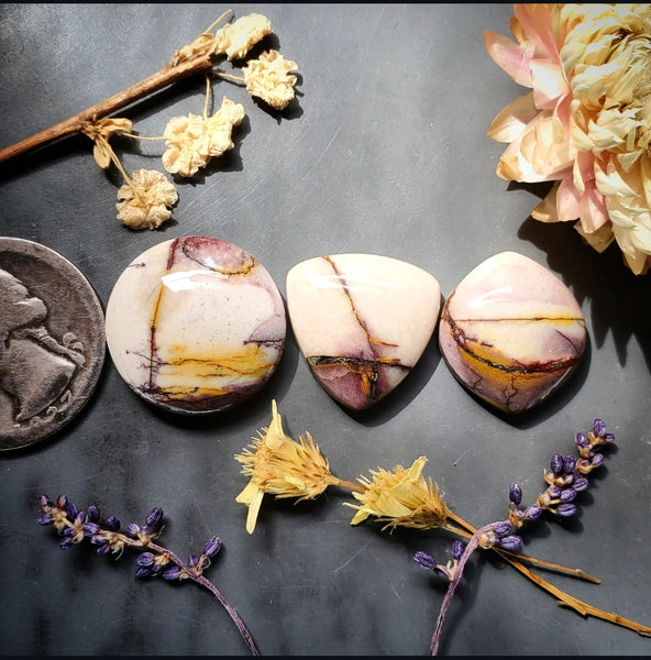 Lilac Mookaite Multi Stone Set Cabochon