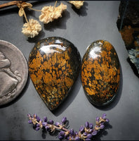 Dark Moon Oval Drop Set Cabochon