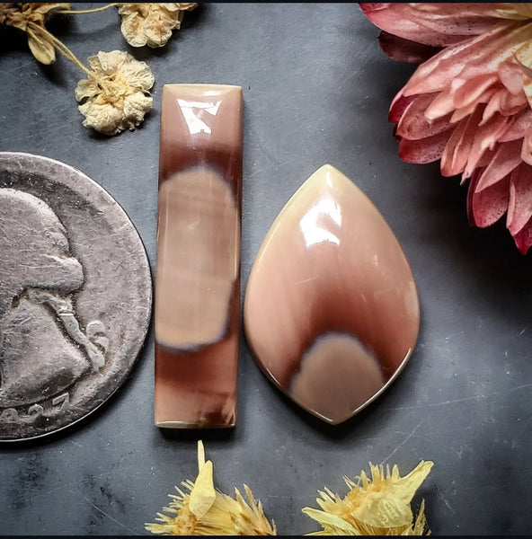Imperial Jasper Drop Bar Set Cabochon
