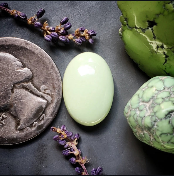 Lemon Chrysoprase Oval Cabochon