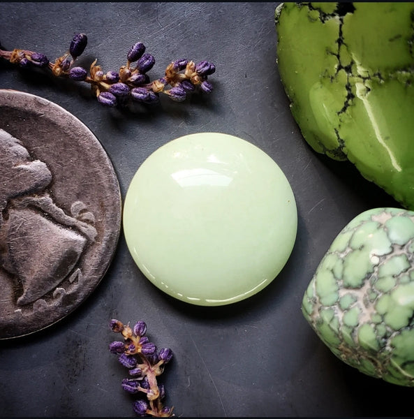 Lemon Chrysoprase Round Cabochon
