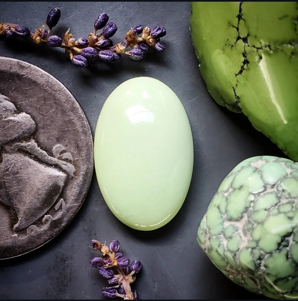 Lemon Chrysoprase Oval Cabochon