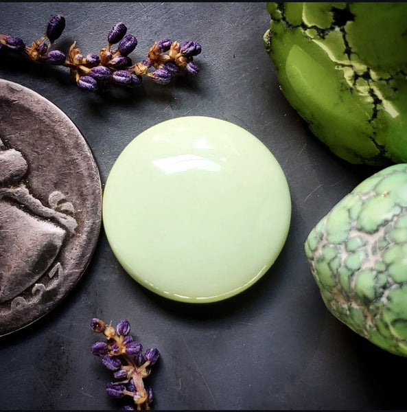 Lemon Chrysoprase Round Cabochon