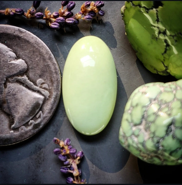 Lemon Chrysoprase Oval Cabochon