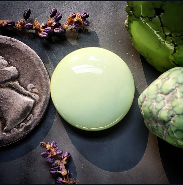 Lemon Chrysoprase Round Cabochon