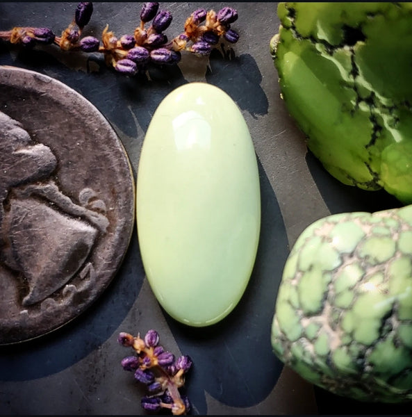 Lemon Chrysoprase Oval Cabochon