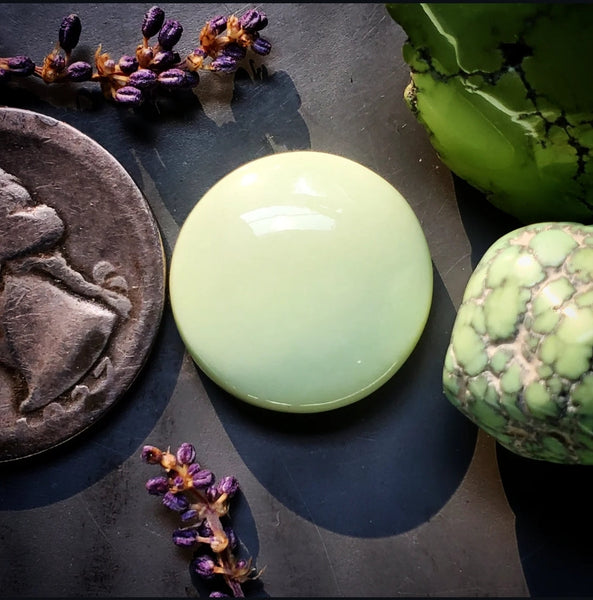 Lemon Chrysoprase Round Cabochon