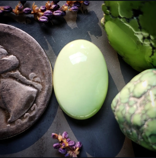 Lemon Chrysoprase Oval Cabochon