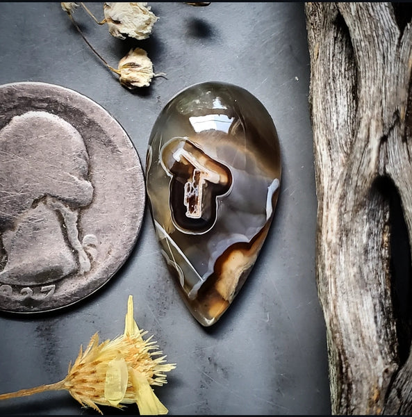 Turkish Stick Agate Teardrop Cabochon