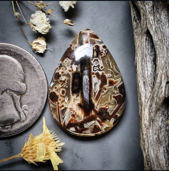 Turkish Stick Agate Drop Cabochon