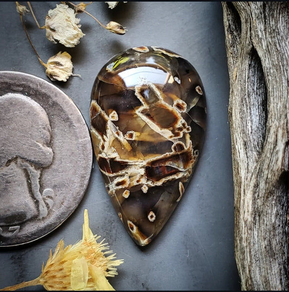 Turkish Stick Agate Drop Cabochon