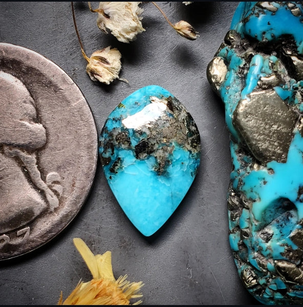 P. Blue Turquoise Drop Cabochon