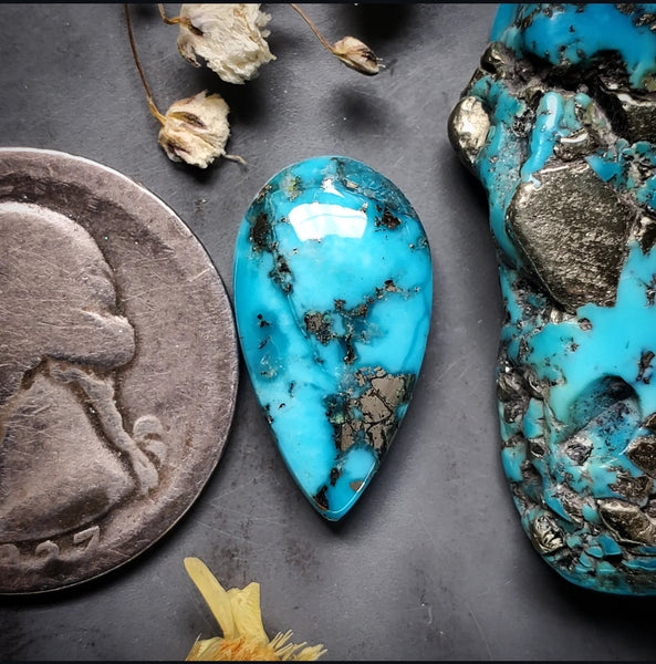 P. Blue Turquoise Drop Cabochon
