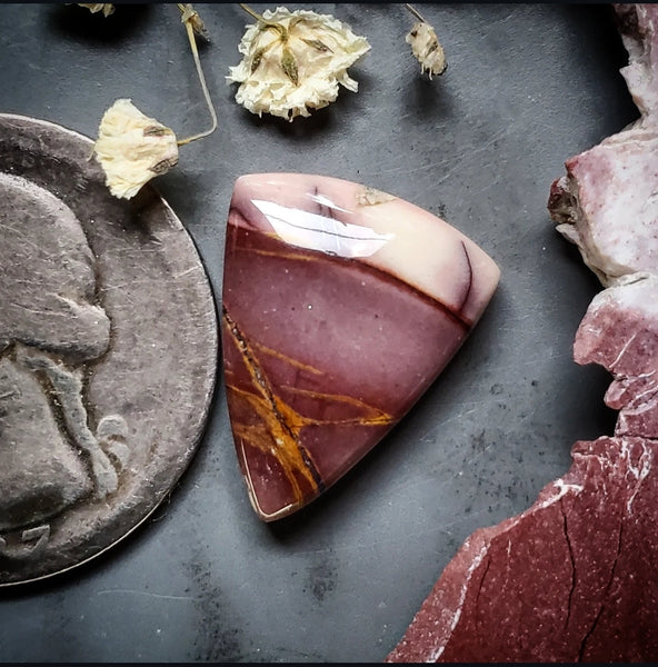 Lilac Brecciated Mookaite Drop Cabochon