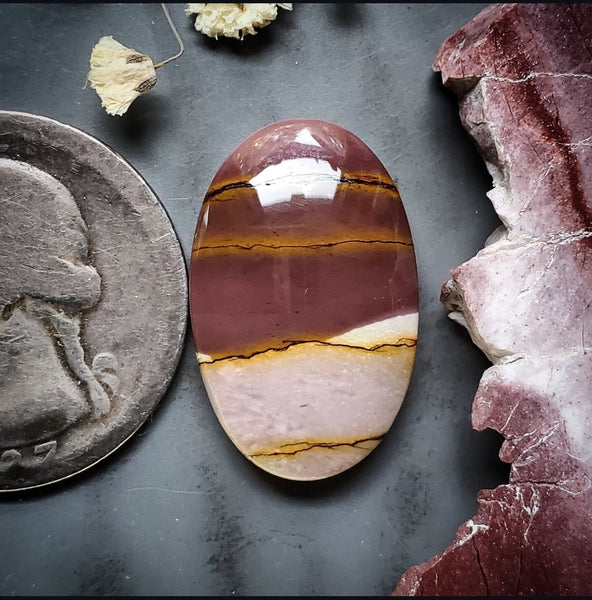 Lilac Brecciated Mookaite Oval Cabochon