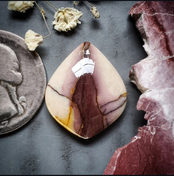 Lilac Brecciated Mookaite Petal Cabochon