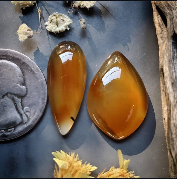 Montana Agate Drop Set Cabochon