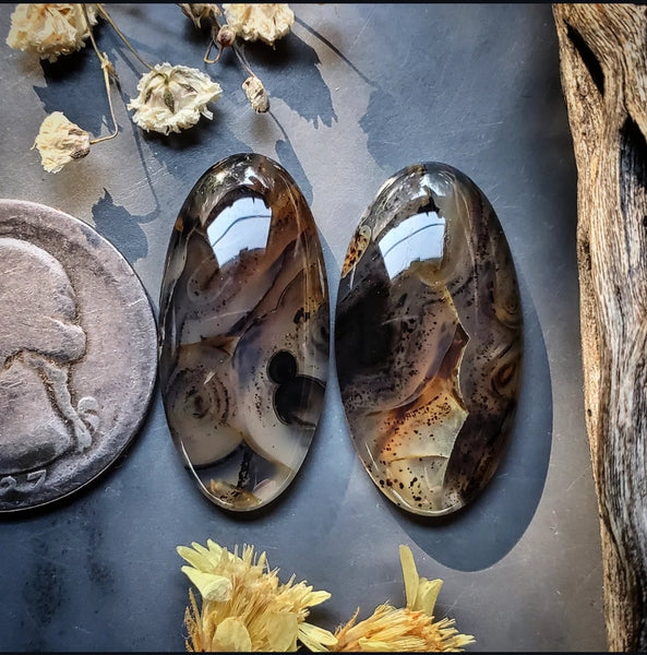Montana Agate Oval Set Cabochon